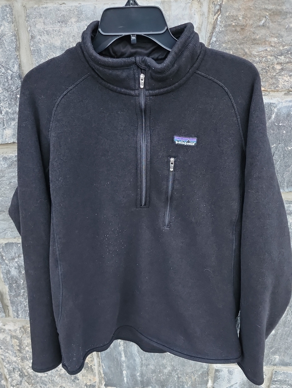 Patagonia Men’s Better Sweater Black Half-Zip Fleece Pullover size XL